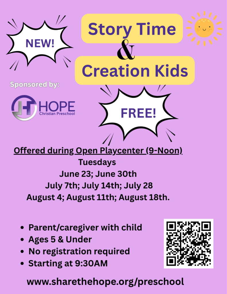 toddler time advertising for Open Play advert